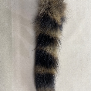 Dyed Brown Raccoon tail keychain