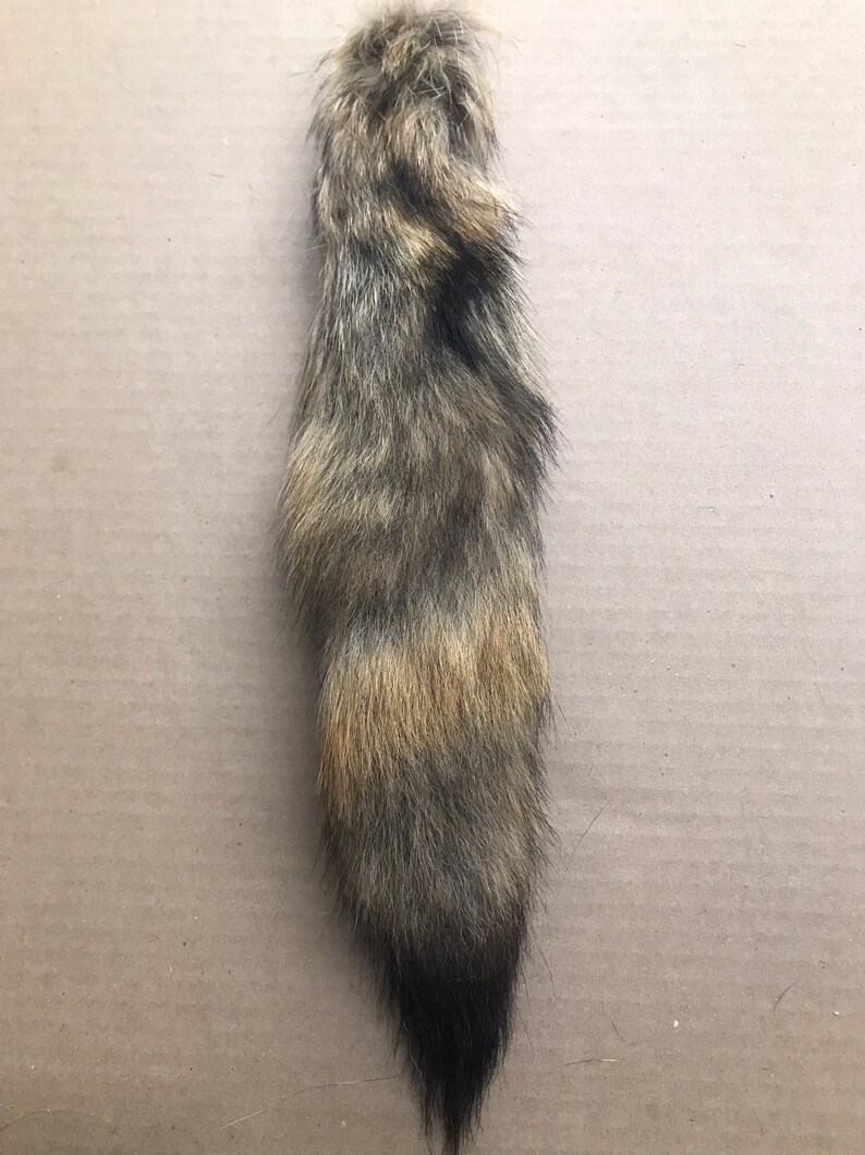 Natural Coyote tail keychain