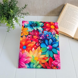 Book cover hippie flowers | book bag | booksleeve | book cover | book bag | cover for journal planner