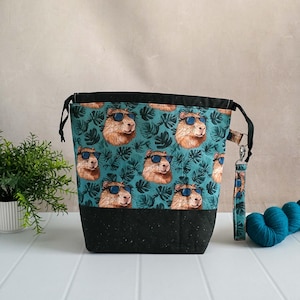 Project bag for knitting | Project bag | Knitting bag | Bobble bag | knitting project bag | Project bag | Medium Bag | Handmade Bag