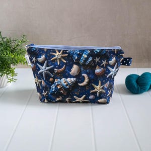 Knitting project bag shells – knitting bag with zipper – handicraft bag socks – project bag handmade