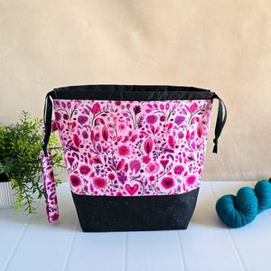 Project bag for knitting | Project bag | Knitting bag | Bobble bag | knitting project bag | Project bag | Medium Bag | Handmade Bag