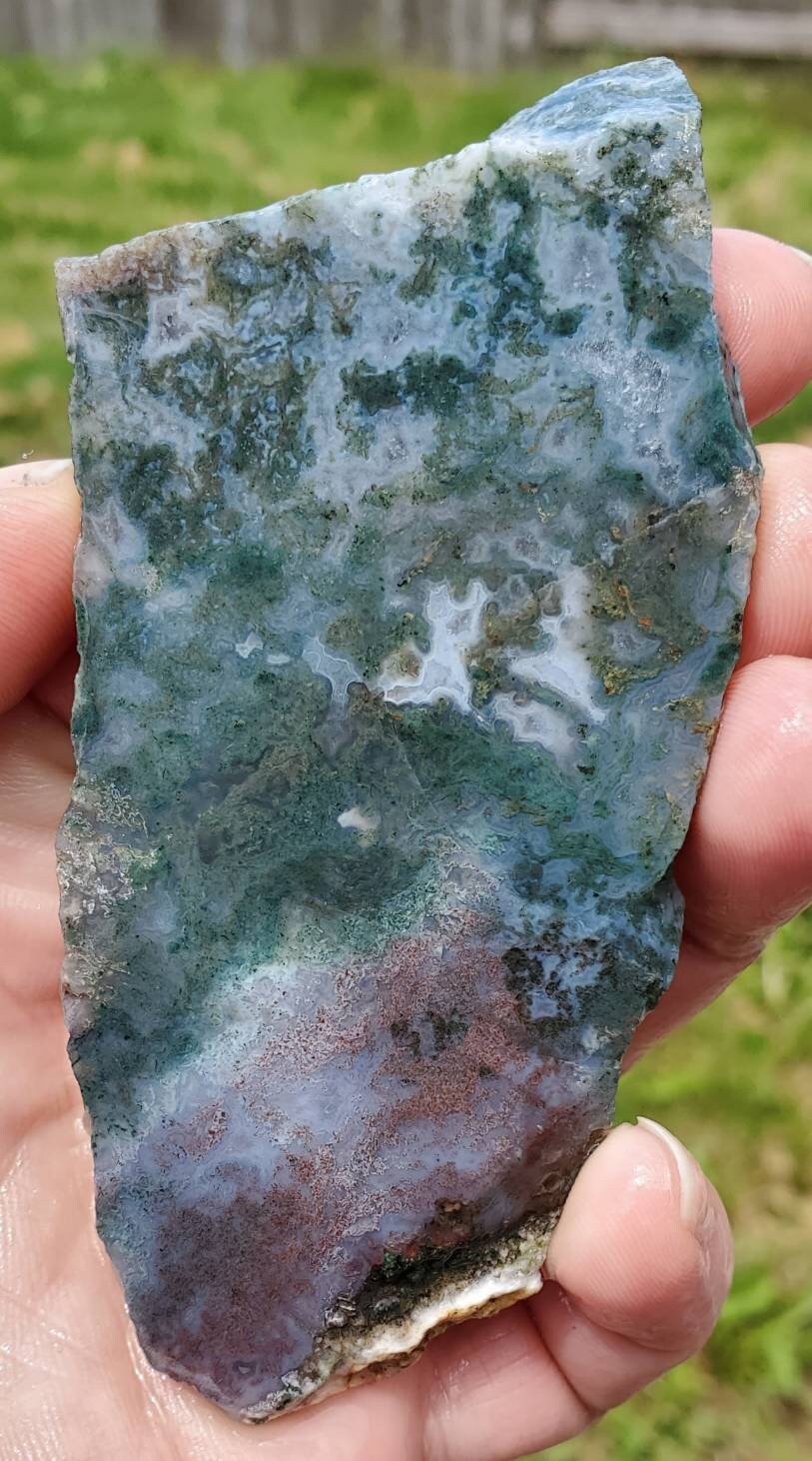 Oregon Green Tree Moss Agate | Etsy