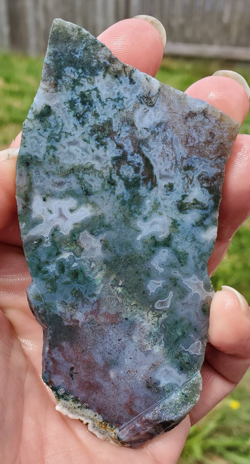 Oregon Green Tree Moss Agate | Etsy