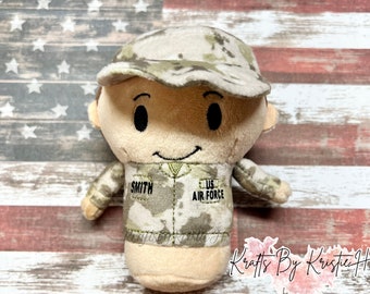 NEW! itty bitty Air Force, Army, Marines, Navy, National Guard, personalized doll, Military, Boot Camp, Camo, Deployment, personalized gifts