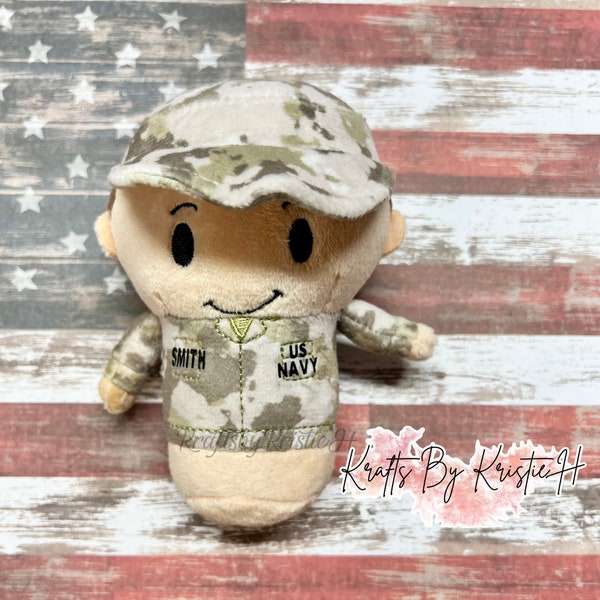 NEW! itty bitty Navy Army Air Force Marines National Guard, personalized, military doll, boot camp, deployment, military, Memorial Day