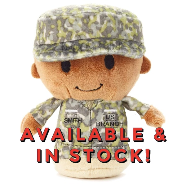 Hallmark itty bittys African American Boy Air Force, Army, Marines, Coast Guard, National Guard, USNAVY, Boot Camp, Military, Deployment