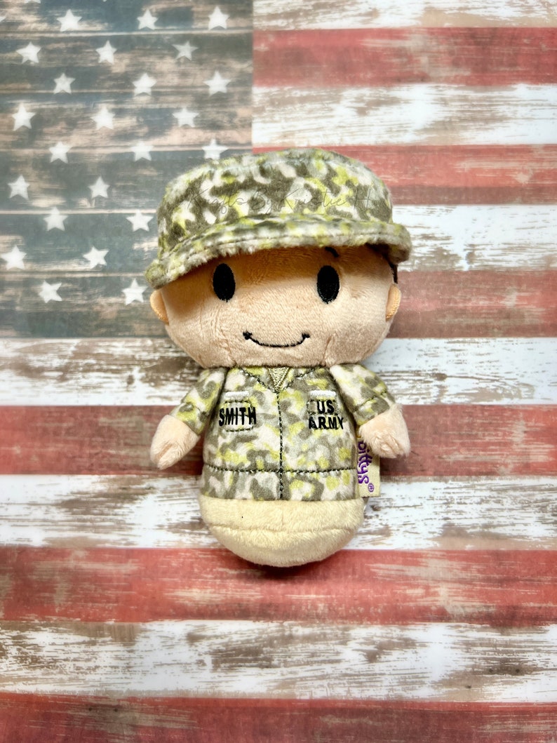 NEW! Camo itty bitty Army, Air Force, Marines, Navy, National Guard, personalized doll, Military, Boot Camp, Deployment, personalized gifts 