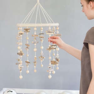 Wooden baby mobile, baby boy mobile, wood crib mobile, natural mobile, modern mobile