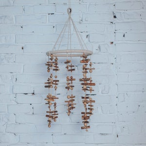 Bohemian decor, crib mobile, baby mobile, nursery mobile, eco friendly, wood art, baby boy, baby girl, baby shower gift, nursery, boho decor
