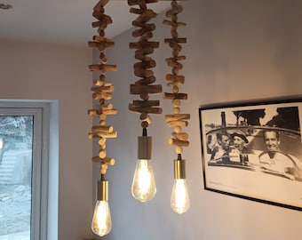 Wooden LED lamp, pendant light, farmhouse lamp, driftwood lamp, unique eco-friendly lamp, wood lamp, boho, sells with lamps, 110W