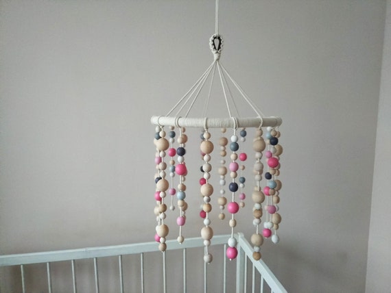 Wooden Baby Mobile Baby Girl Mobile Wood Crib Mobile | Etsy