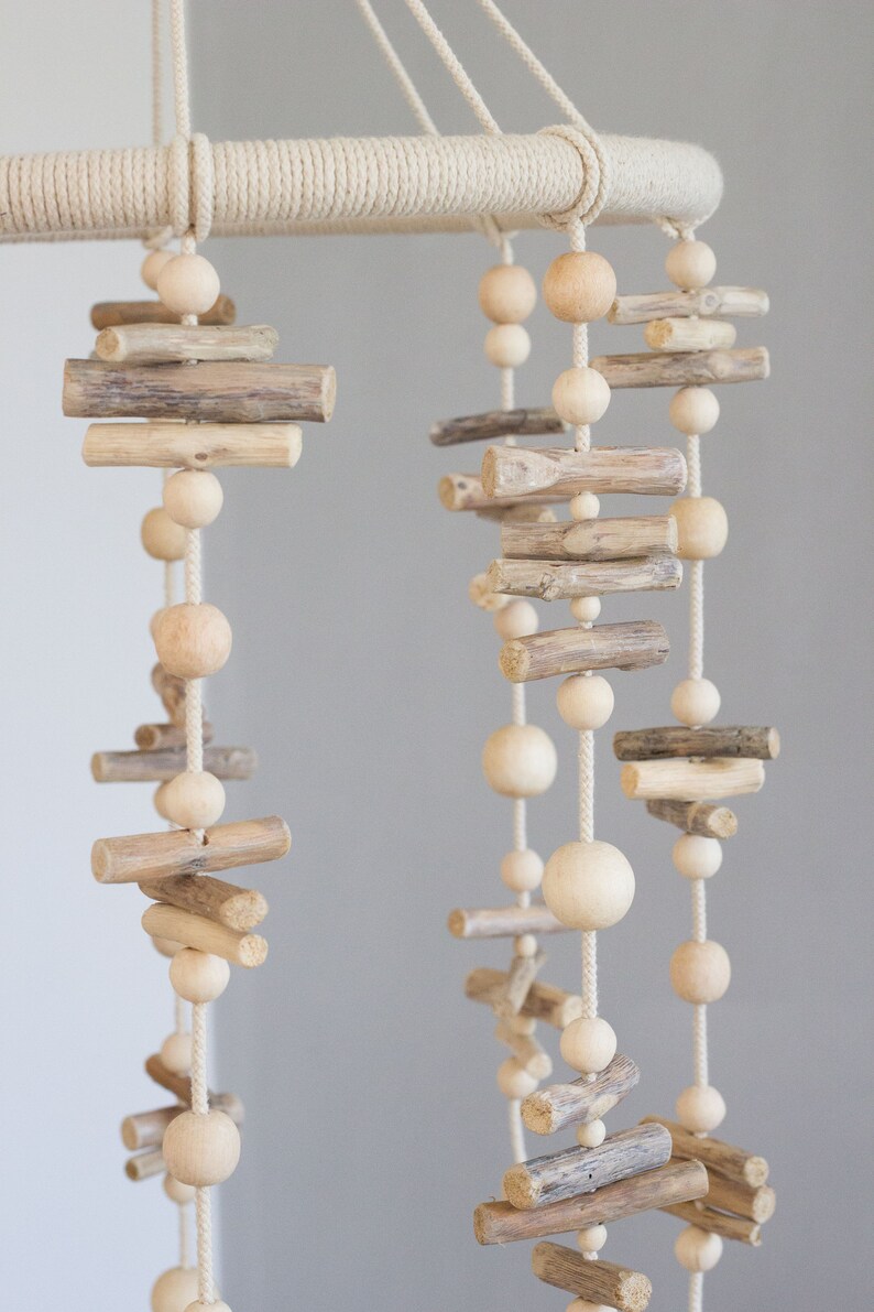 Wooden Baby Mobile Baby Boy Mobile Wood Crib Mobile Natural Etsy