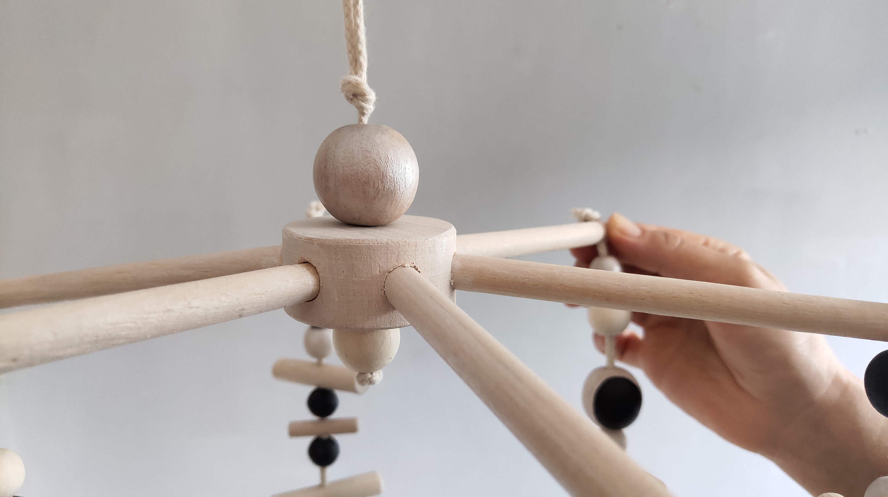 Black and white baby mobile wooden baby mobile baby boy Etsy