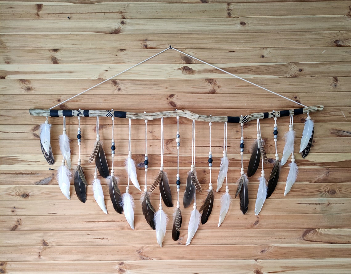 Large Native American Art Native American Decor Feather Wall - Etsy