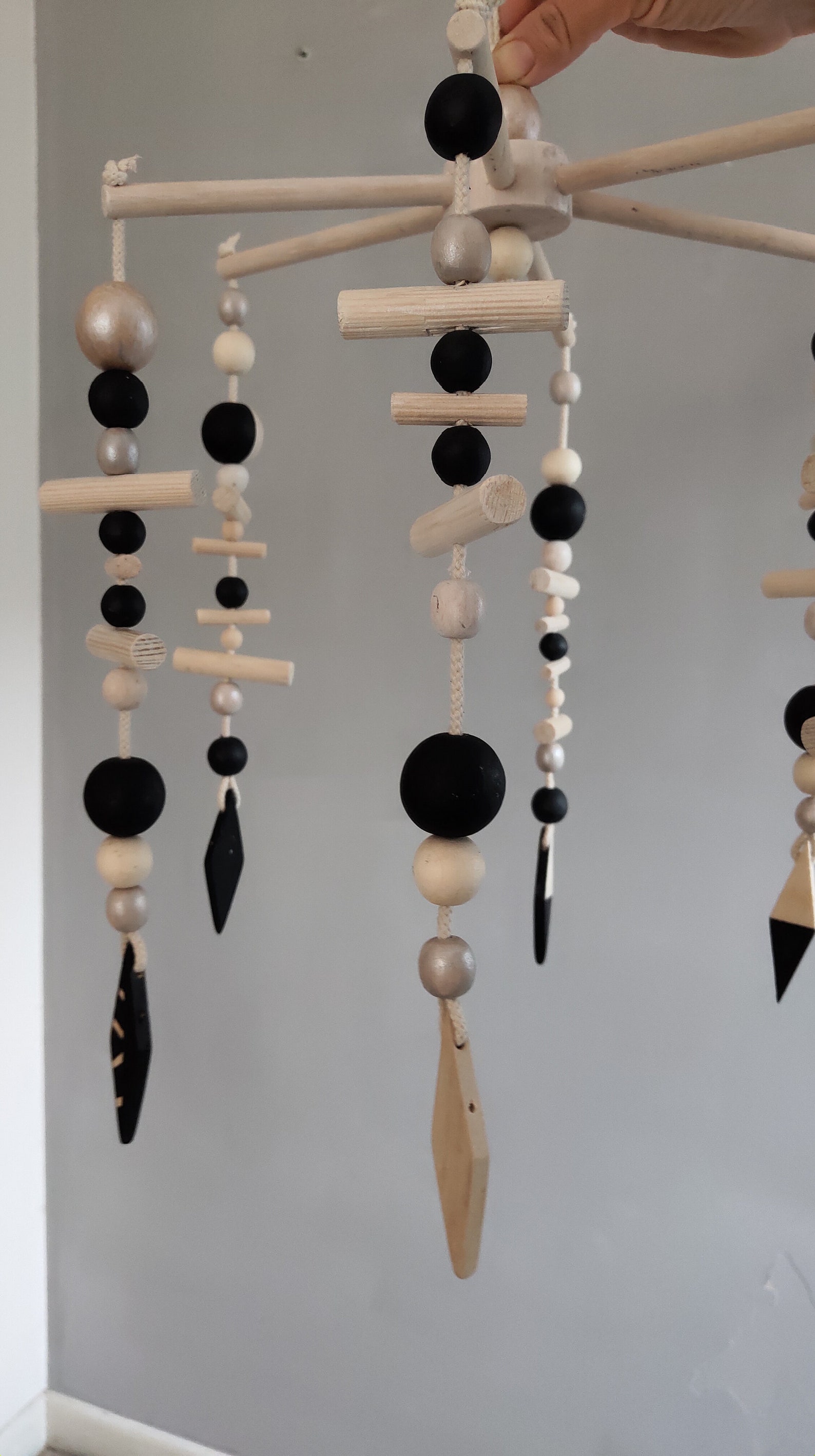 Black and White Baby Mobile Wooden Baby Mobile Baby Boy Etsy