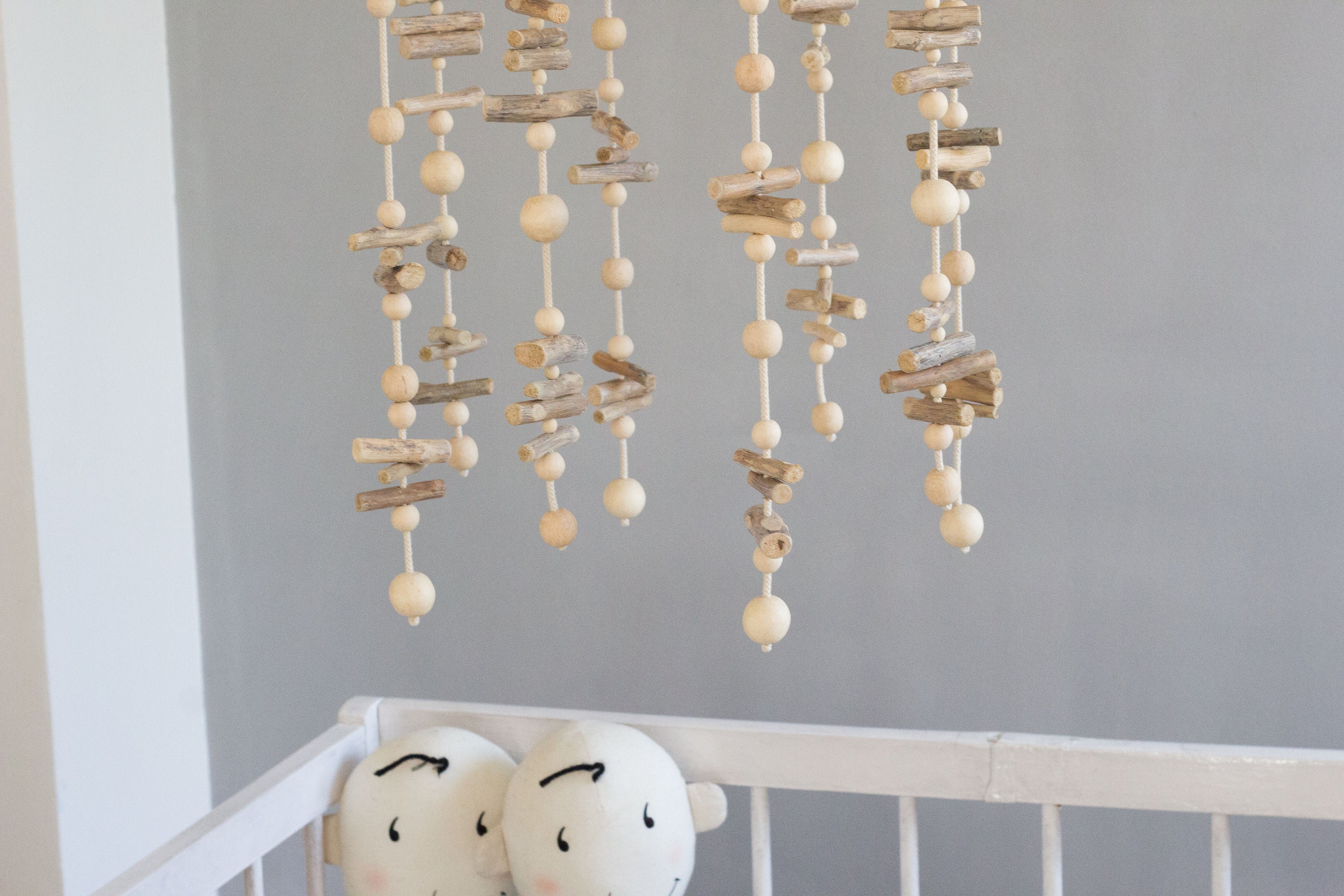 Wooden Baby Mobile Baby Boy Mobile Wood Crib Mobile Natural Etsy