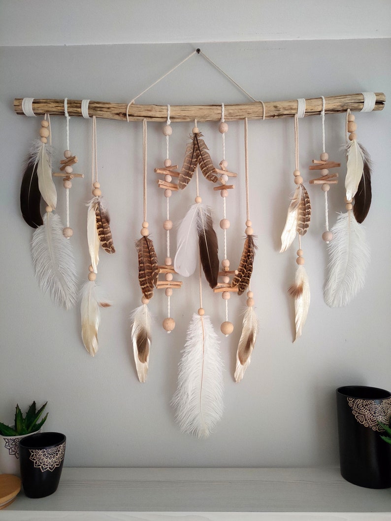 Feather Wall Hanging Baby Nursery Decor Baby Boy Gift Etsy