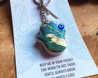 LUCKY CHARM | Keychain | HAMSA HAND | Lucky Charm Keychain | Hamsa Hand Keychain | Evil Eye | Gift Idea