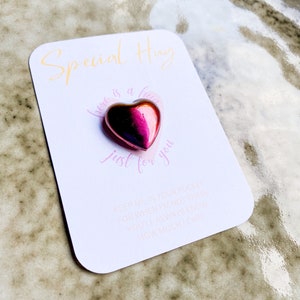 Special Pocket Hug Personalized | Chameleon | Heart | Lucky Charm | Encouragement | Small Personal Pocket Hug | Mother&#39;s Day | Purple-Red-Gold