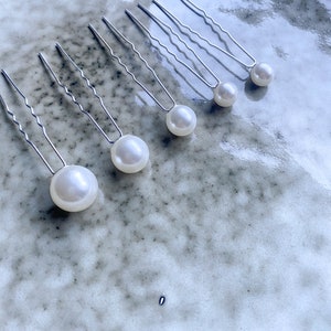 Hairpins/ Pearl Hairpins/ Bridal Jewelry/ Hair Accessories/ Wedding Accessories/ Wedding Hair Accessories/ Bridesmaid Hair Accessories/ Silver