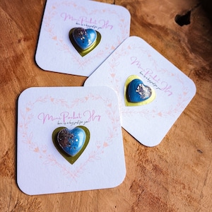 Mini Magical Pocket Hug Personalized | Magical | Heart | Lucky Charm | Encouragement | Small Personal Pocket Hug | Mother&#39;s Day | Blue-Gold