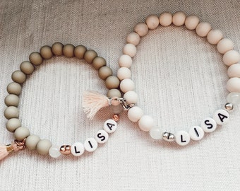 Pearl bracelet with name, initial bracelet, personalized bracelet (6 mm)