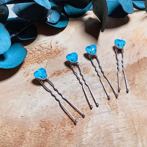 Haarnadeln/Herzhaarnadeln/Brautschmuck/ Haarschmuck/ Hochzeit Accessoires/Hochzeit Haarschmuck/Brautjungfer Haarschmuck/ Blau