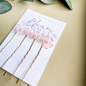 Haarnadeln/ Blumenhaarnadeln/Brautschmuck/ Haarschmuck/ Hochzeit Accessoires/Hochzeit Haarschmuck/Brautjungfer Haarschmuck/ Rosa und Gold