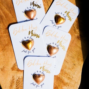Personalized Mini Golden Pocket Hug | Gold | Heart | Lucky Charm | Encouragement | Small Personal Pocket Hug | Mother&#39;s Day |