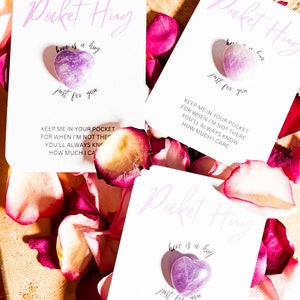 Pocket Hug personalized | Lavender Amethyst | Heart | Lucky charm | Comforter | Encouragement | Small personal pocket hug |