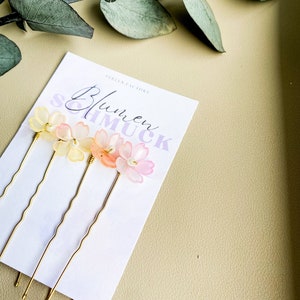 Haarnadeln/ Blumenhaarnadeln/Brautschmuck/ Haarschmuck/ Hochzeit Accessoires/Hochzeit Haarschmuck/Brautjungfer Haarschmuck/ Ombre Gelb&Rosa