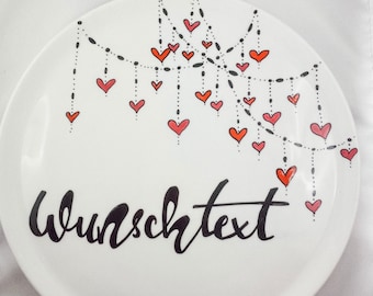 personalisierte Tortenplatte 33 cm Ø- dein Wunschtext - personalisiertes Geschenk