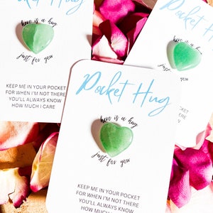 Personalized Pocket Hug | Aventurine | Heart | Lucky Charm | Comforter | Encouragement | Small Personal Pocket Hug | Gift Idea