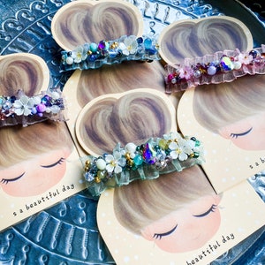 Hair clip/pearl rhinestone hair clip/flower hair clip/flower girl hair clip/summer hair clip/pearl hair clip/unique