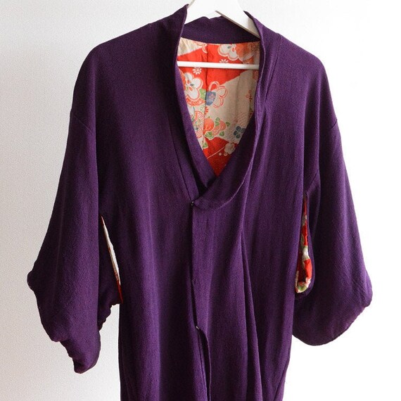 michiyuki coat kimono jacket purple japan vintage