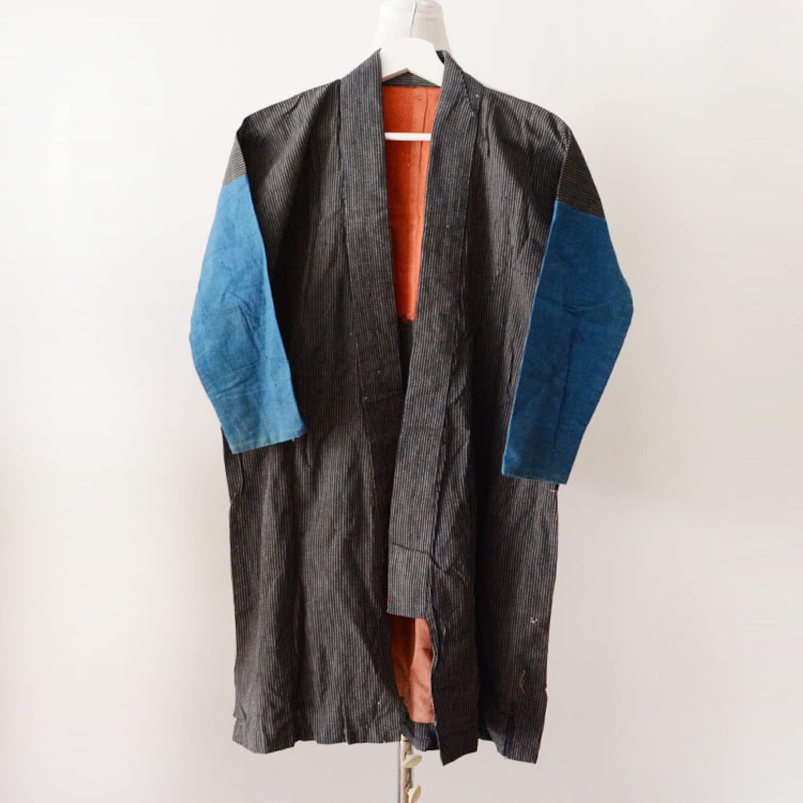 Noragi jacket crazy pattern japan vintage kimono boro indigo Etsy