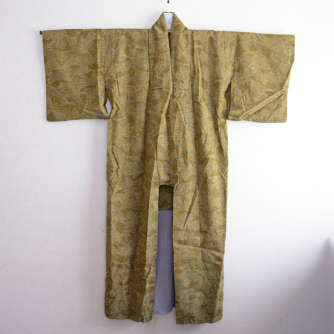Japanese House Old Folk Style Pattern Kimono Robe Women Japan Vintage ...