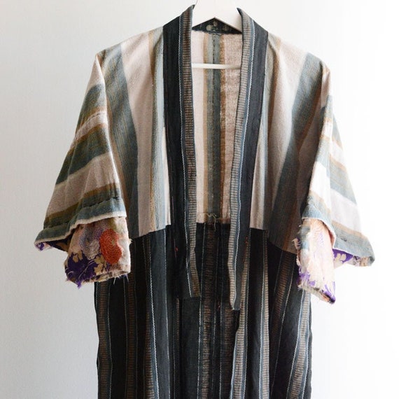 Juban Kimono Robe Crazy Pattern Japan Vintage Flan