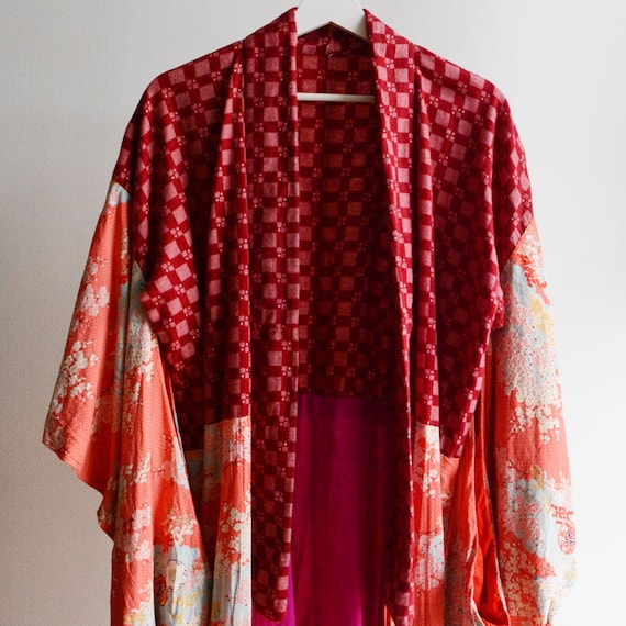 Juban Kimono Robe Japanese Vintage Crazy Pattern 3