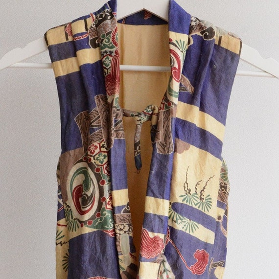 kimono vest hanten padded japan vintage kids 20s 3