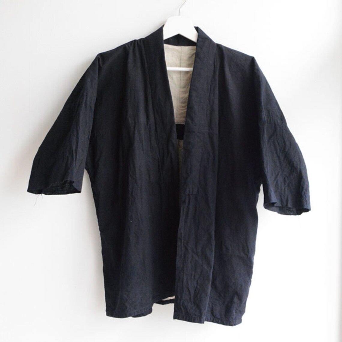 Noragi Jacket Men Japanese Vintage Kimono Cotton Plain 30s 40s Etsy