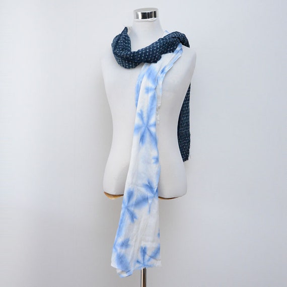 japanese fabric scarf vintage remake cotton shibor