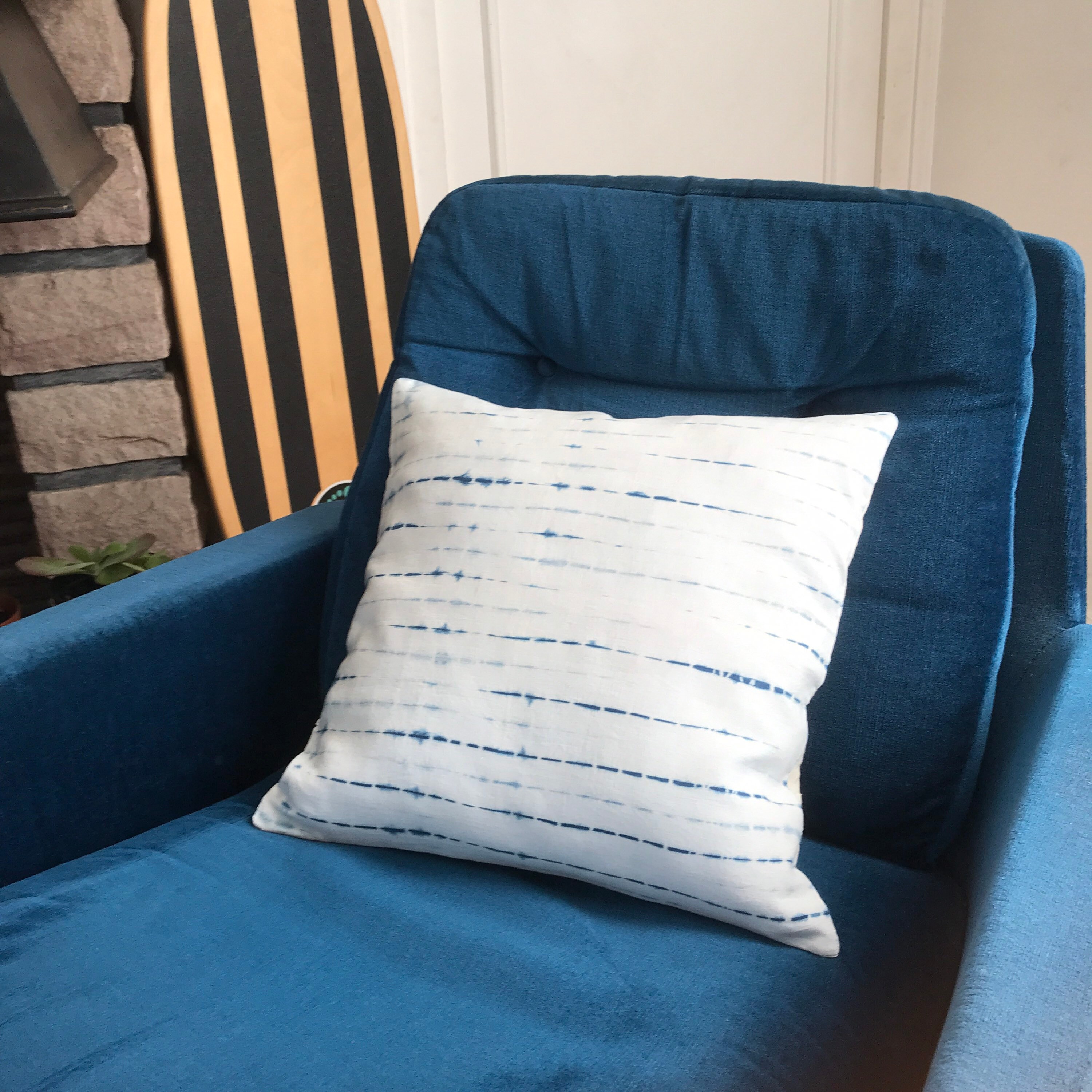 Housse de Coussin - Teinture Indigo Shibori