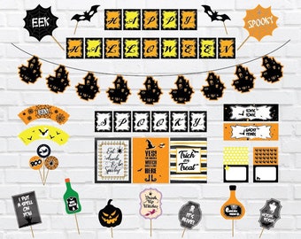 Halloween decor digital package, Halloween party decor, Halloween party in a box, spooky parties, Halloween party, Halloween birthday