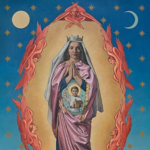 Our Lady of the Angels Print, Franciscan University of Steubenville Mural, Mosaic, Design, Wall Art