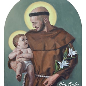 Saint Anthony Print, Catholic Art Prints, Anthony of Padua Painting Print