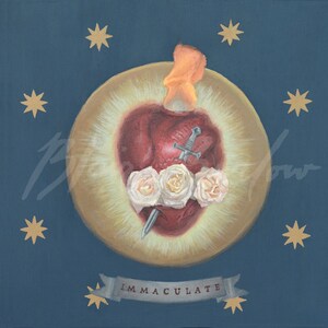 Immaculate Heart Print, Catholic Wall Art, Painting, Immaculate Heart of Mary