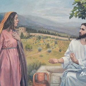 Woman at the Well Print, Samaritan Woman, Catholic Art, Wall Art