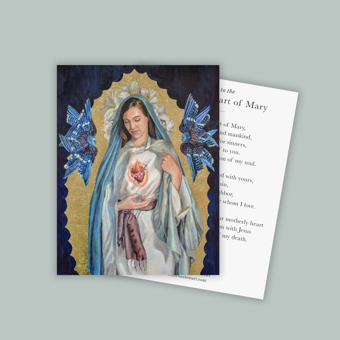 Immaculate Heart of Mary Prayer Cards, Holy Cards - Etsy